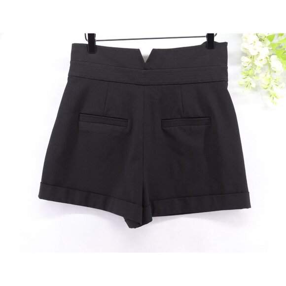 Alice + Olivia Women's Chad Asymmetrical Cuffed Shorts Black Sz 10 - Picture 2 of 12